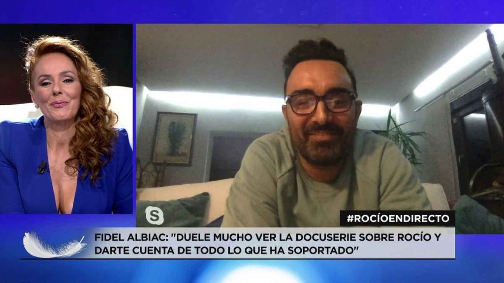 Rocío Carrasco y Fidel Albiac en Telecinco.