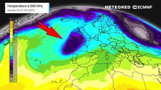 Las bajas presiones descienden del norte hacia España. Meteored.