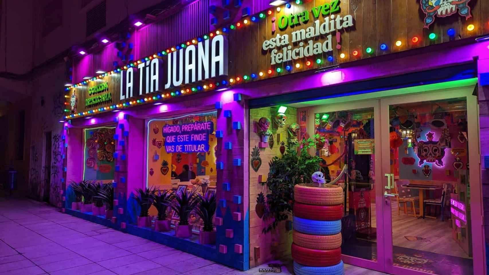 Fachada del restaurante mejicano Tía Juana, en la Plaza de Camas.