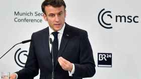 El presidente de Francia, Emmanuel Macron, este viernes en la Conferencia de Seguridad de Múnich.