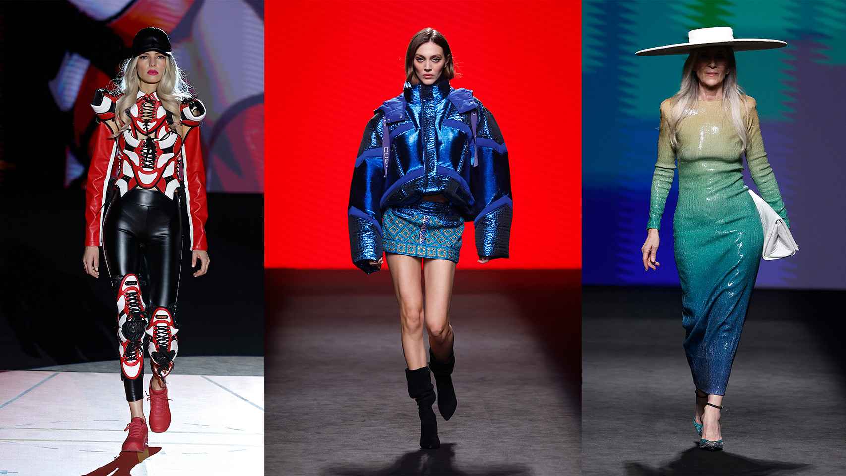 Diseños de derecha a izquierda: Maya Hansen, Custo Barcelona y Claro Couture