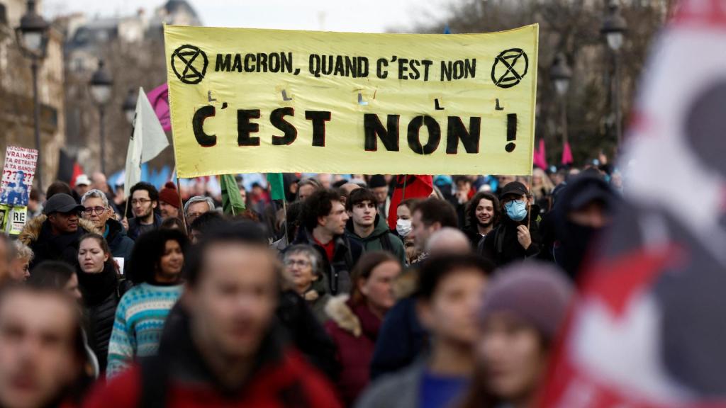 Manifestación en Francia contra la reforma de las pensiones.