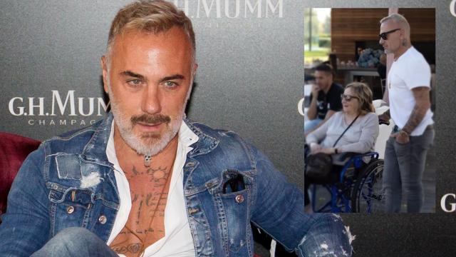 Gianluca Vacchi en un montaje de EL ESPAÑOL junto a su madre.