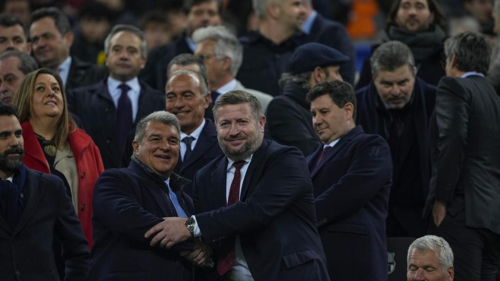 Joan Laporta, en el palco del Camp Nou.