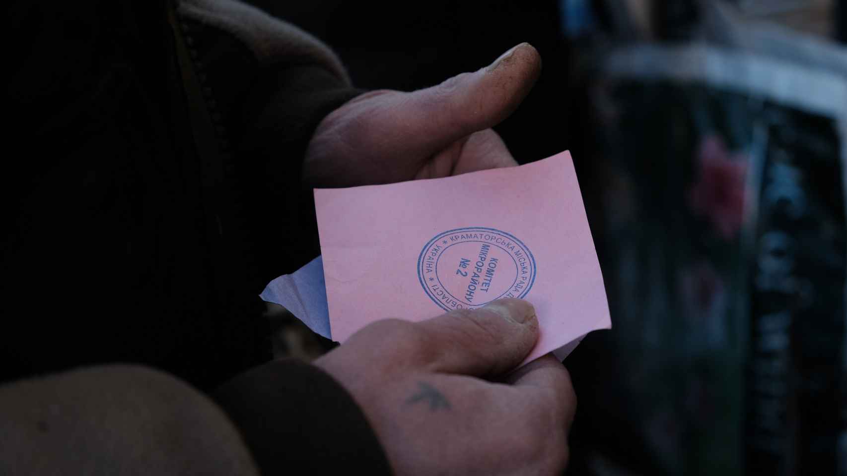Un cheque de comida de un ciudadano de Kramatorsk