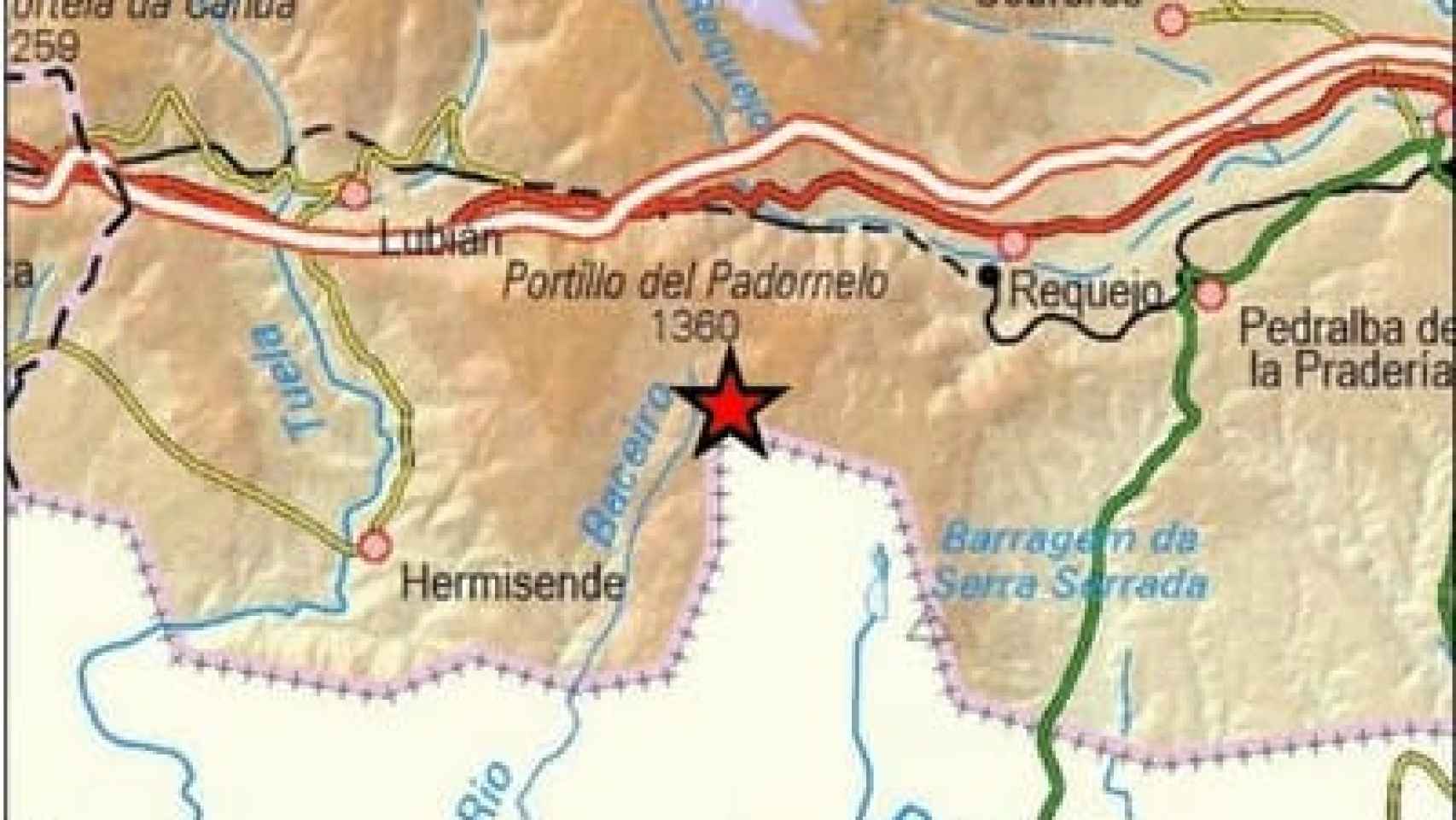 Epicentro de uno de los terremotos en Zamora.