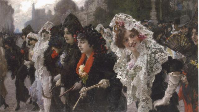 'El Viernes Santo en Madrid. Paseo de Mantillas' (1914)