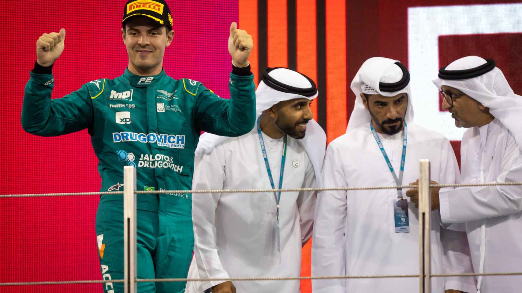 Felipe Drugovich, en el Gran Premio de Abu Dhabi de F2 en la temporada 2022