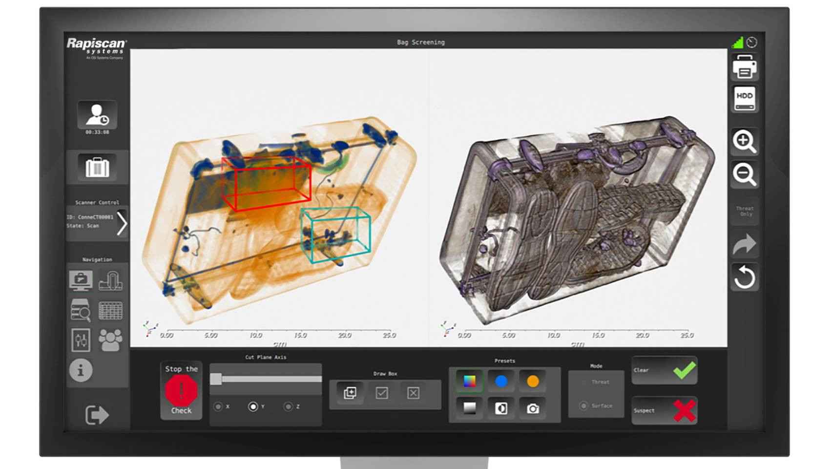 Una imagen del interior de una maleta con objetos en 3D.