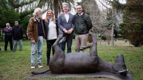 Inauguración de la estatua.