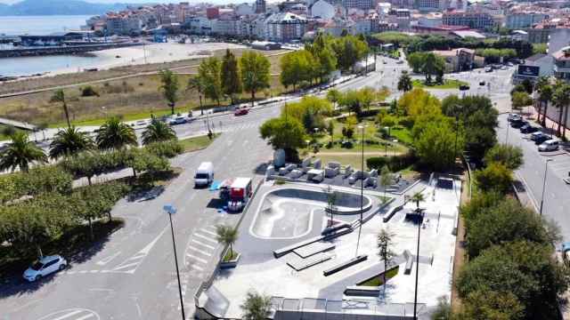 Vista aérea del skatepark de Portonovo.