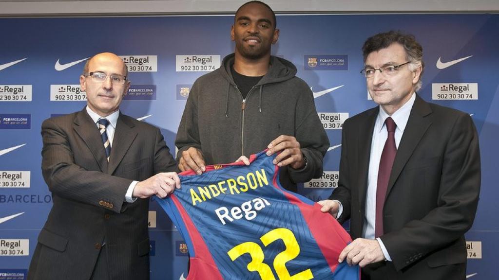 Alan Anderson, durante su presentación como jugador del Barça