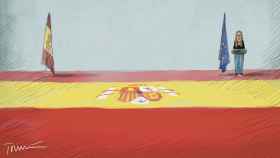 Las normas del Congreso no impiden a un diputado retirar la bandera de España para que no se vea