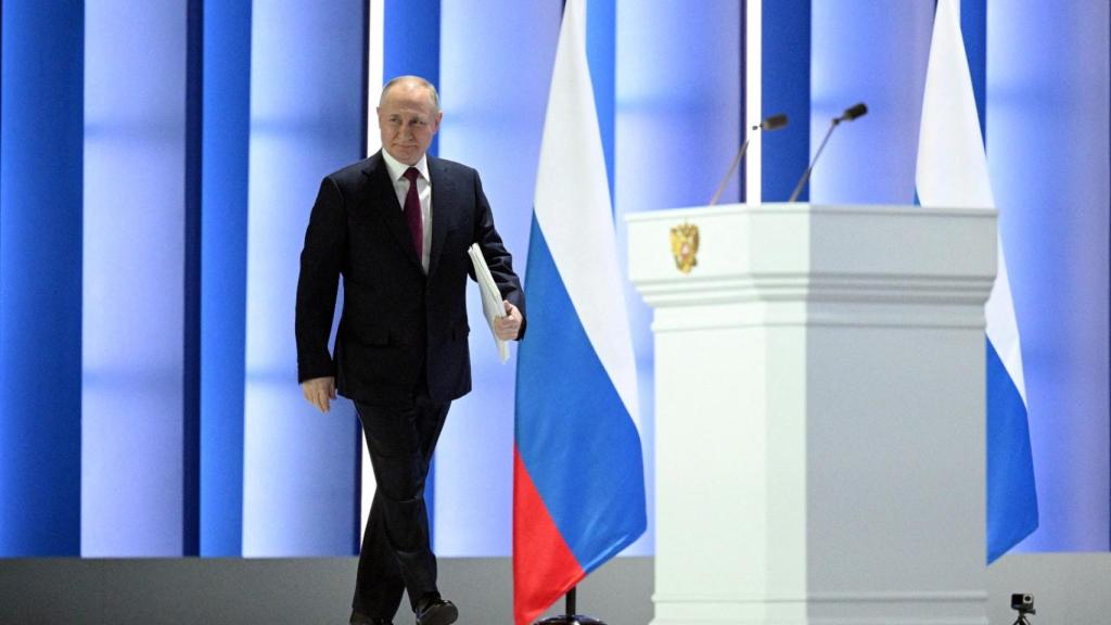 El presidente ruso, Vladímir Putin, este martes en su discurso.