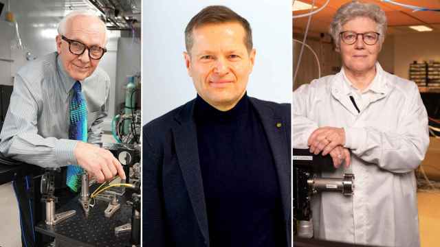 Paul Corkum, Ferenc Krausz y Anne L’Huillier, ganadores del premio Fundación BBVA por la física del 'attosegundo'