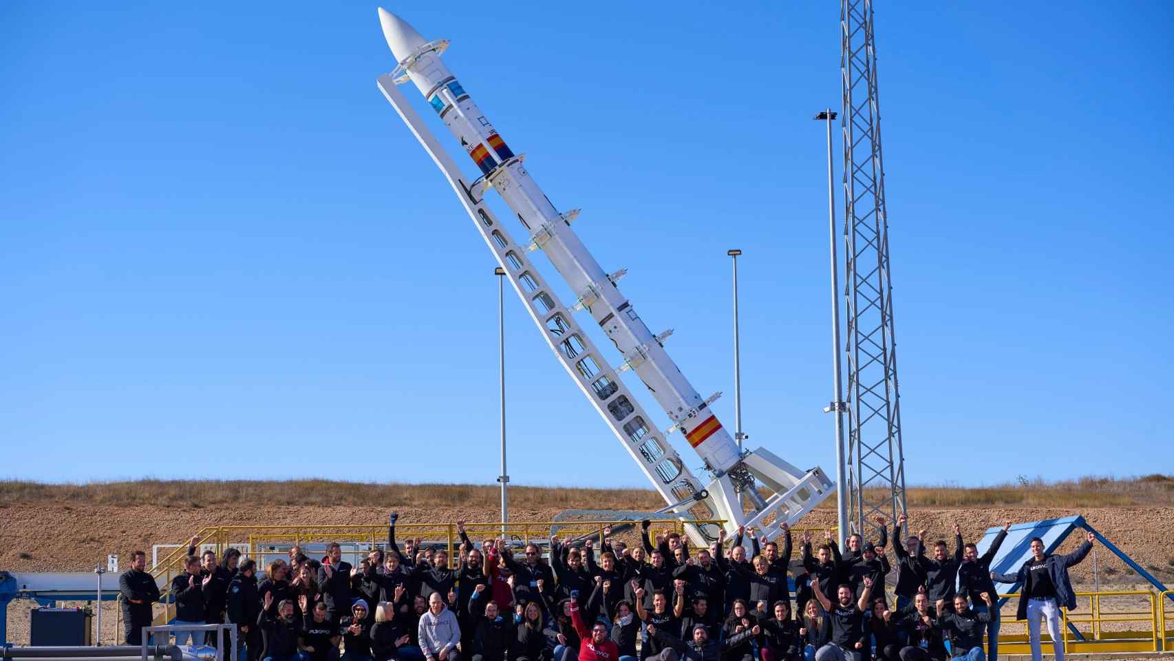 Cohete Miura 1 en Teruel, donde se realizaron las pruebas de encendido.
