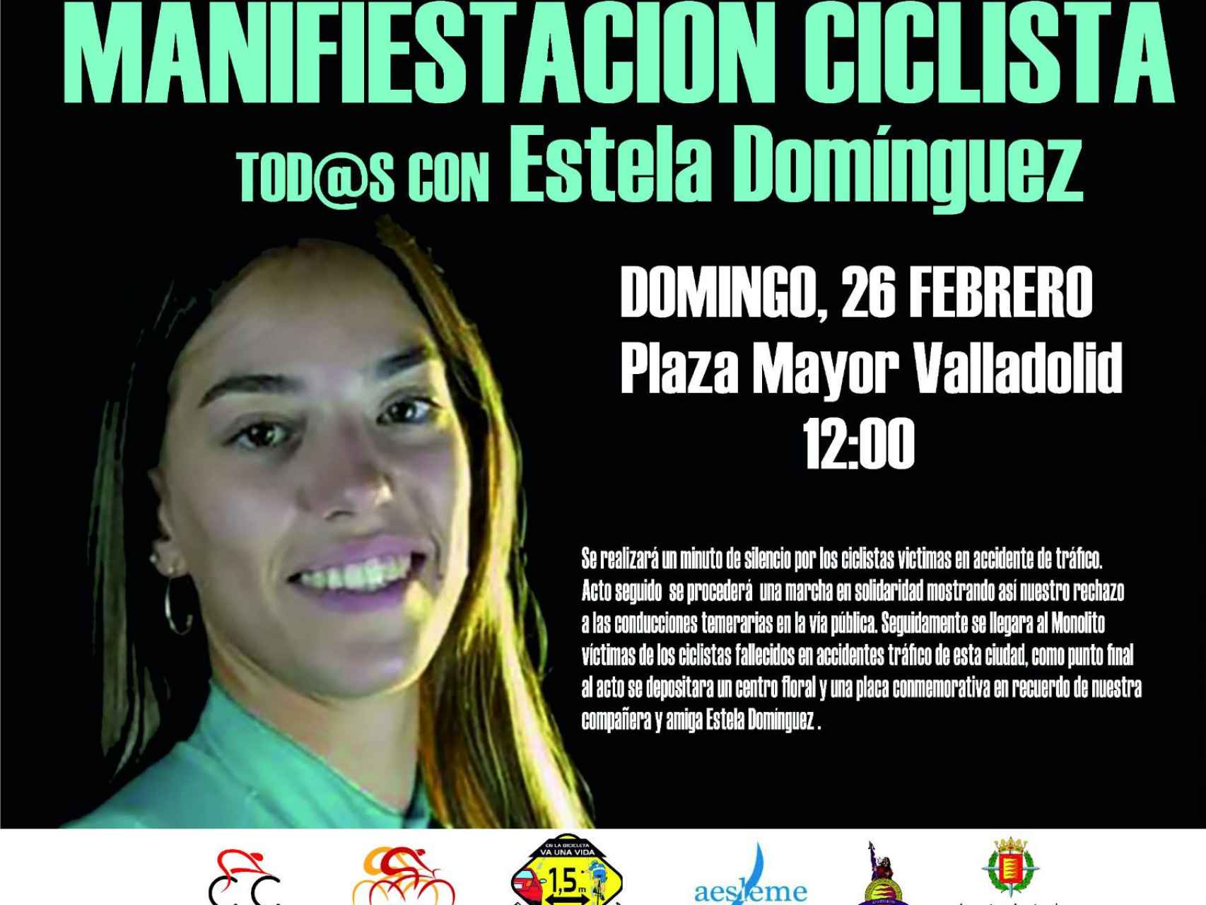 Manifestación ciclista Estela Domínguez