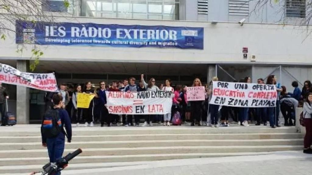 Protesta del IES RAdio Exterior, en imagen de archivo.