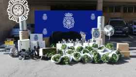 Droga y material incautado por la Policía Nacional en Las Torres