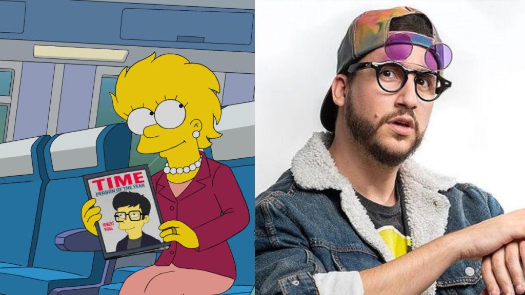 Montaje con Daniel Morales y Los Simpson