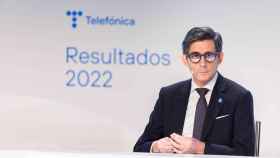 José María Álvarez-Pallete, presidente ejecutivo de Telefónica, en la presentación de los resultados de 2022.
