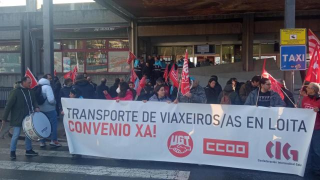 Manifestación del colectivo de transporte de viajeros.