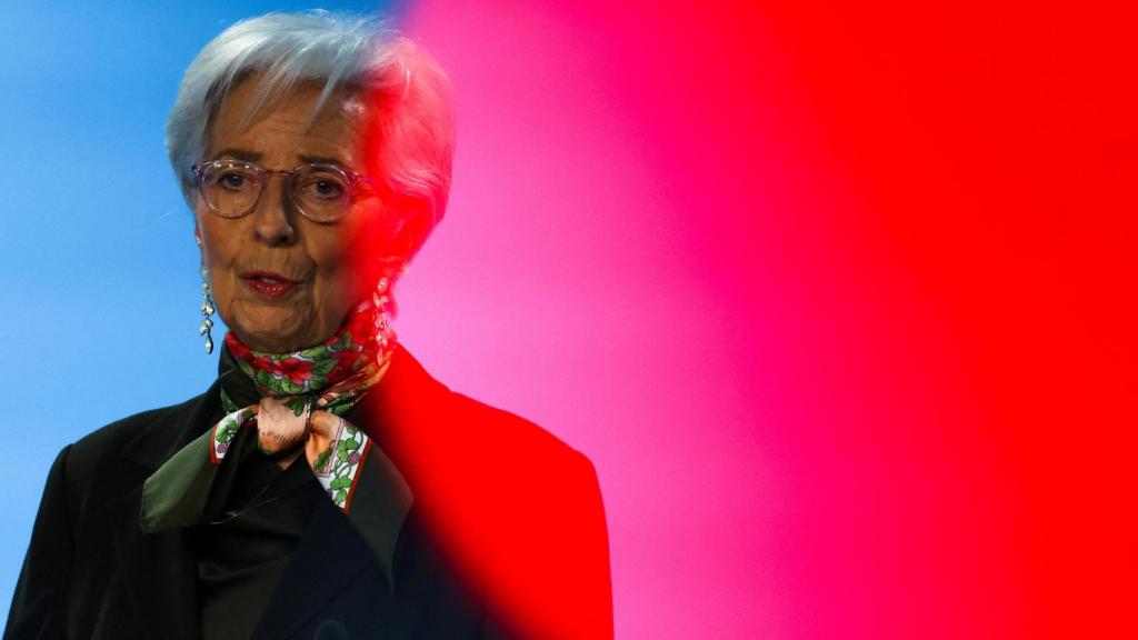 La presidenta del BCE, Christine Lagarde, durante una rueda de prensa tras una reunión de la institución.