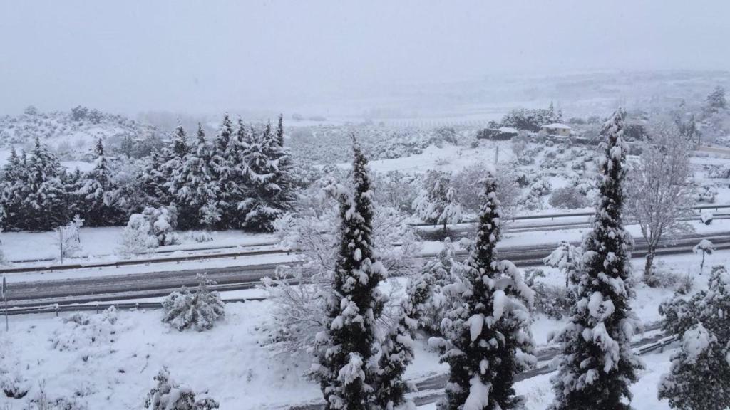 Imagen de archivo de una nevada en la provincia de Málaga.