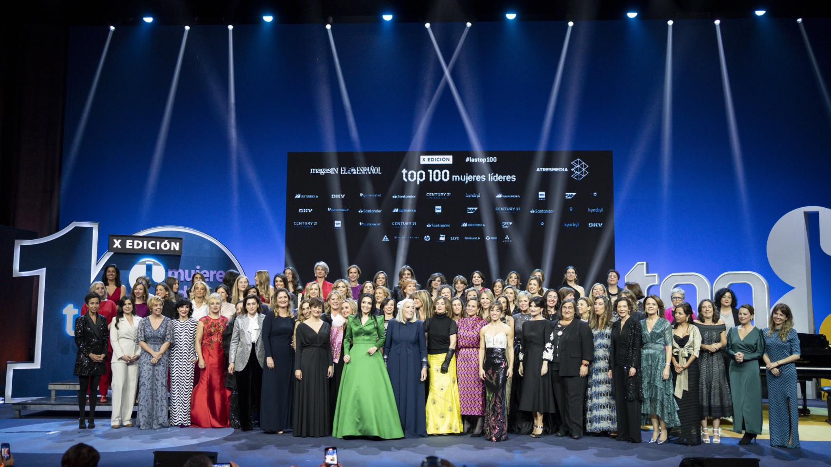 'Las Top 100 Mujeres Líderes' en el escenario del Teatro Real en el marco de la X Edición