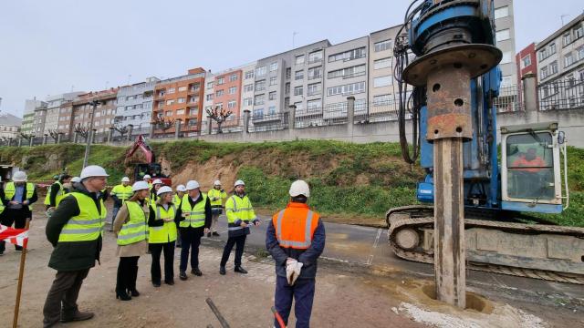 Trabajos en la nueva intermodal de A Coruña.