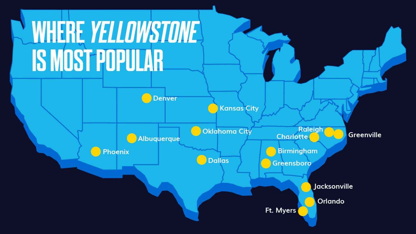 Los estados en los que es más popular 'Yellowstone'