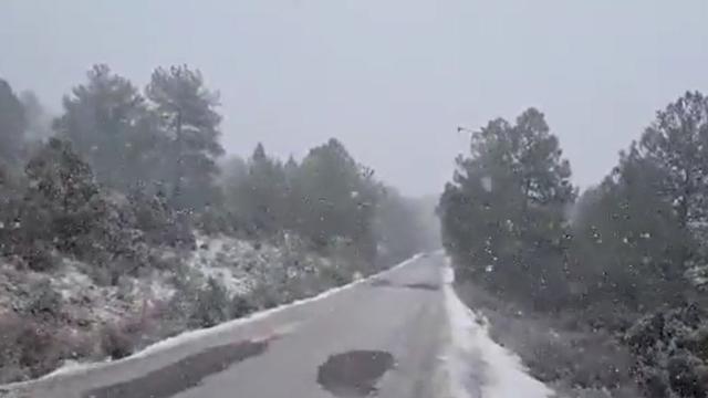 Nevada en Nerpio (Albacete). Foto: Twitter @MeteoHellin / Antonio López.