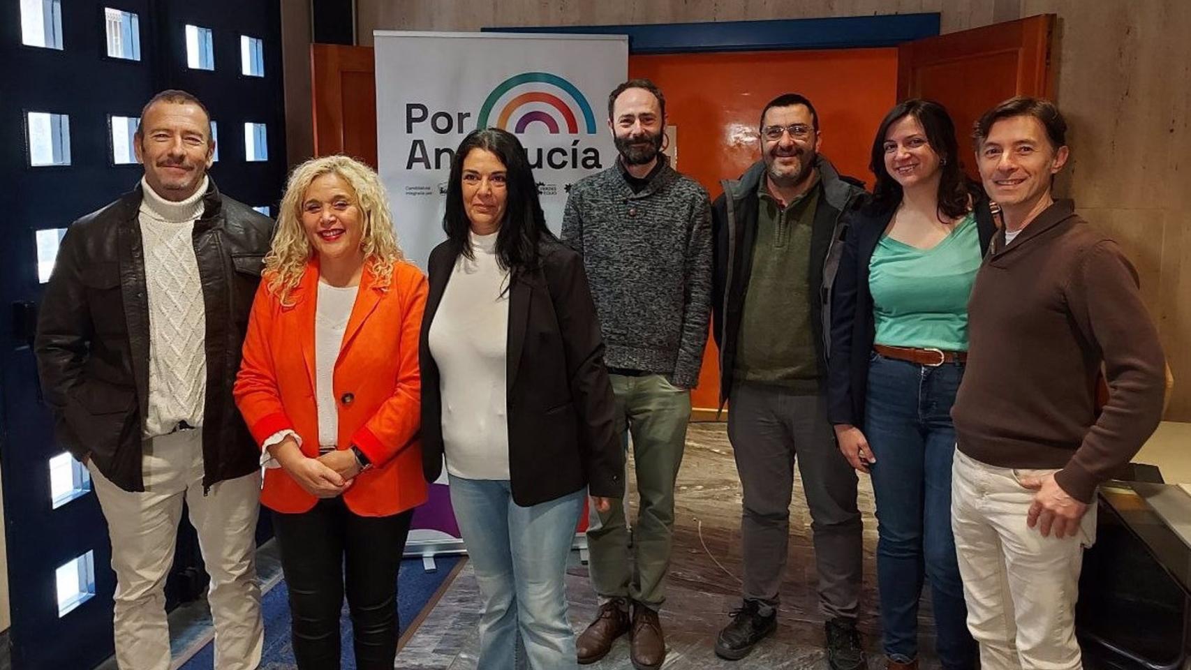 Integrantes de la candidatura de Por Andalucía Izquierda Unida en Málaga.