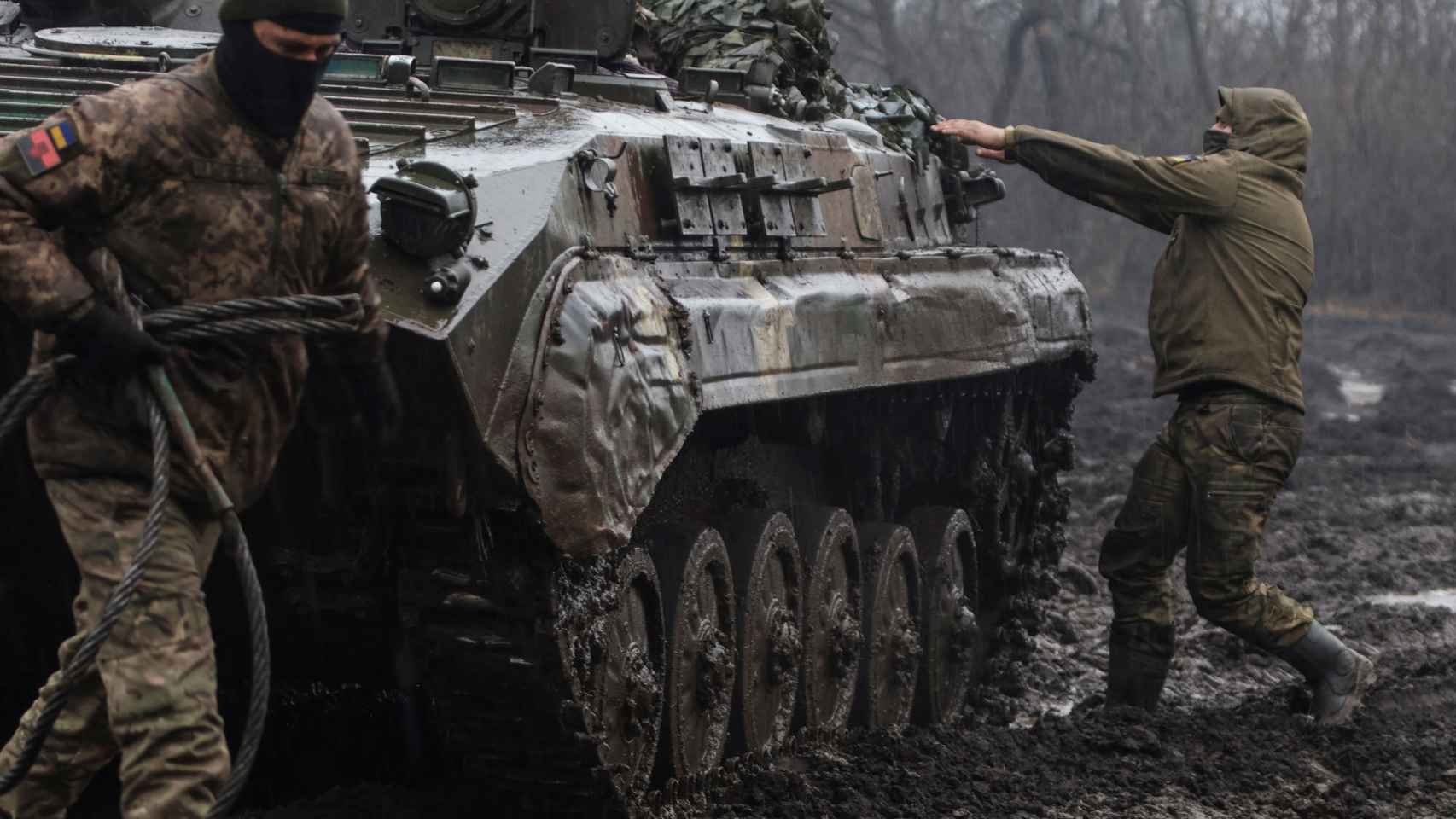 El frente de guerra ucraniano en Bakhmut.