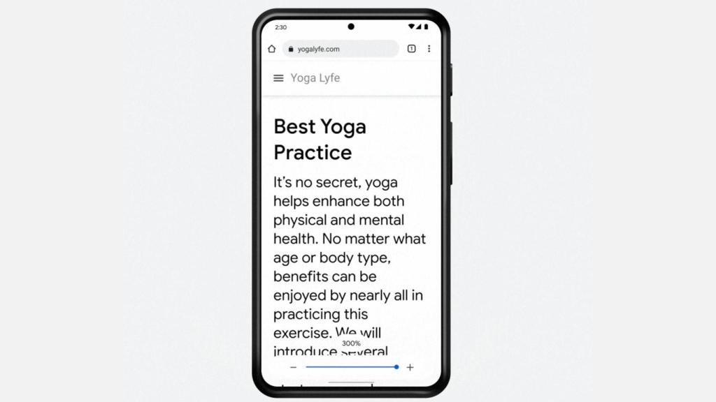 Chrome ahora puede ampliar el texto al 300% sin cambios en la página