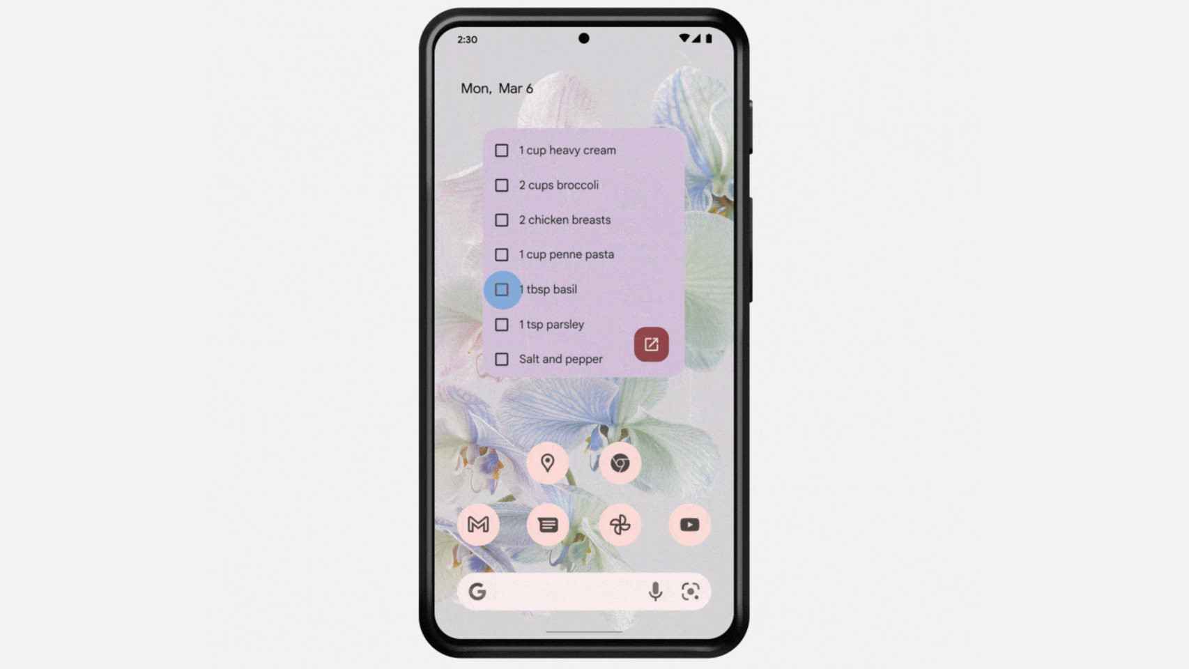 Nuevo widget de Google Keep para Android
