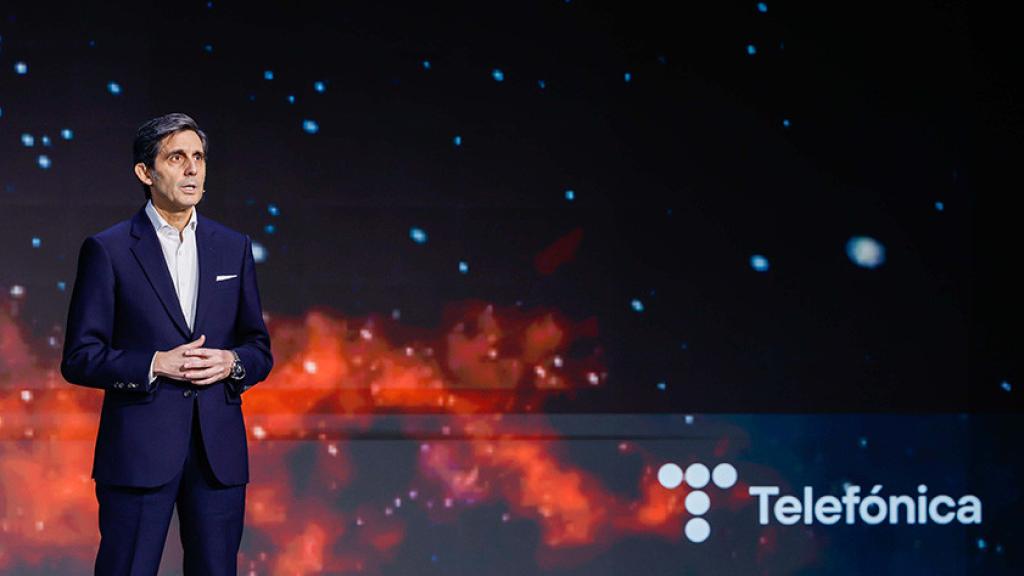 José María Álvarez-Pallete, presidente de Telefónica, en la inauguración del MWC 2023