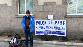 Miguel Anxo Abraira en su tercer día de huelga de hambre.