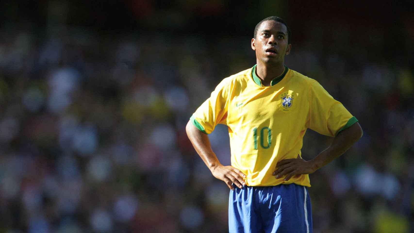 Robinho, con la selección de Brasil