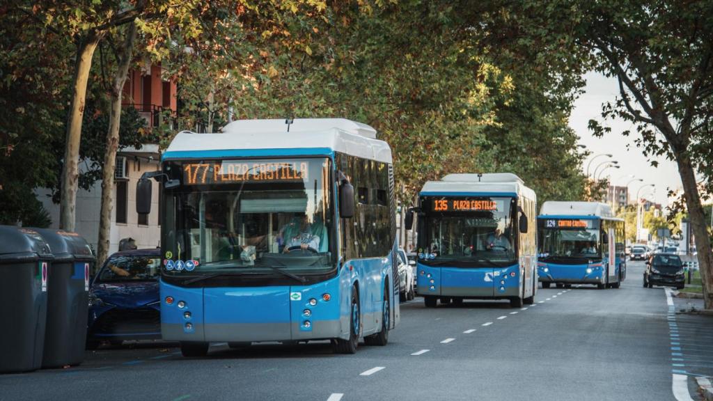 Autobuses dela EMT en Madrid.