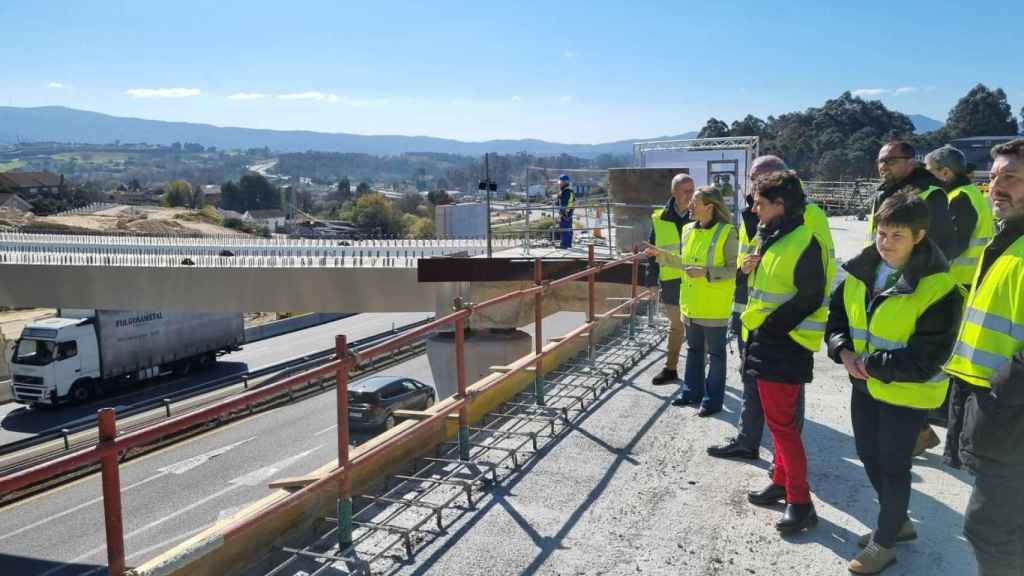 Visita de Ethel Vázquez a las obras de la A-55 en Tui (Pontevedra).