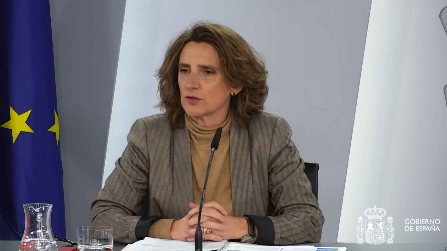 La ministra Teresa Ribera durante una rueda de prensa posterior al Consejo de Ministros.