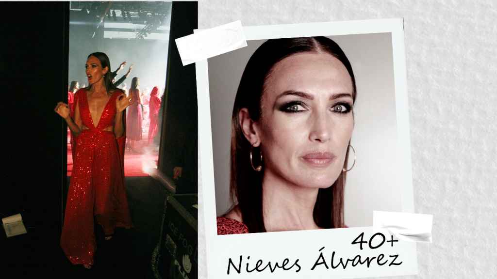 Nieves Álvarez (@officialnievesa). Edad: 48 años (Madrid, 1974). Vestida por Lola Casademunt (@lolacasademunt) by Maite.