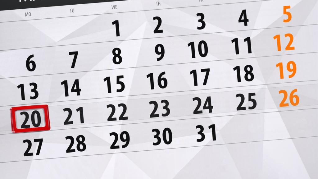 Calendario mes de marzo de 2023.