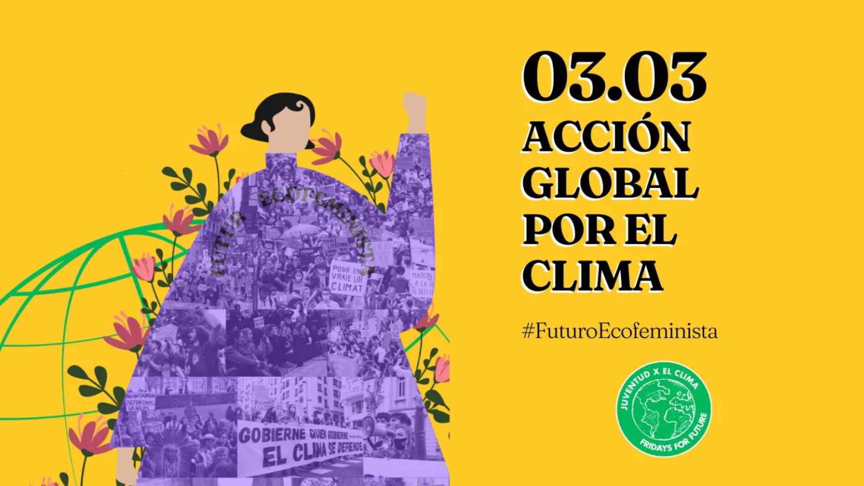 Convocatoria de manifestaciones ecofeministas de Juventud por el Clima.