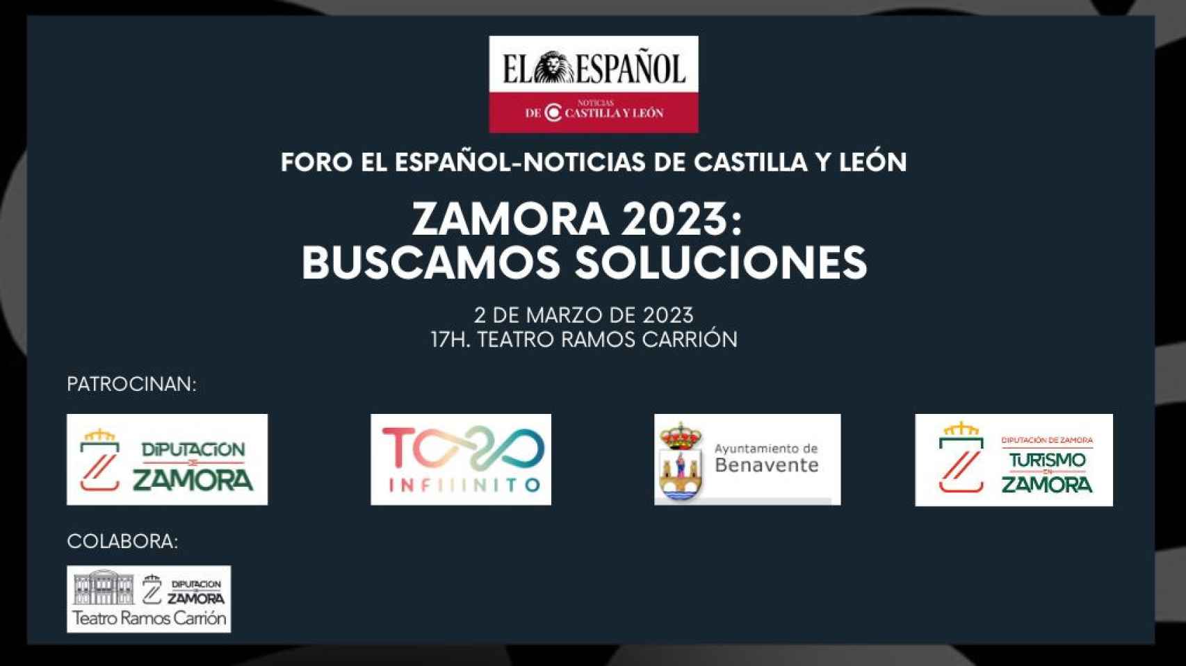 Cartel de patrocinadores del foro 'Zamora 2023: buscamos soluciones' organizado por EL ESPAÑOL - Noticias de Castilla y León