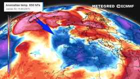 La masa de aire frío que afecta a España. Meteored.