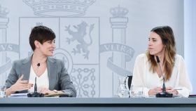 Las ministras Isabel Rodríguez (i) e Irene Montero (d), en rueda de prensa tras el último Consejo de Ministros.