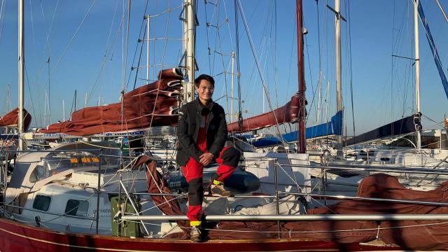 Johannes Li a su llegada al puerto de Oza de A Coruña este jueves