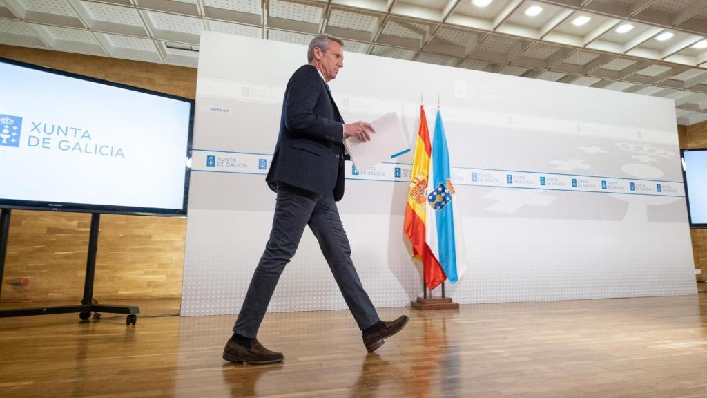 El presidente autonómico esta mañana en San Caetano